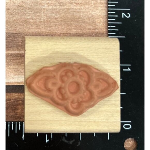 Wood Mounted Rubber Stamp By Azadi Stamp Design 2000 Flower Floral AE290C - Picture 2 of 4